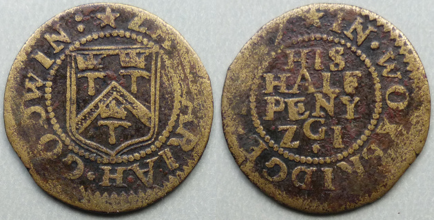 Uxbridge, Zachariah Godwin 1667 halfpenny